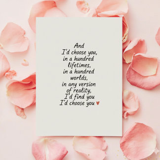 Carte d'amour romantique et drôle "À penser à toi"