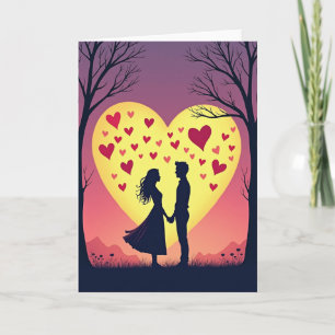 Carte d'amour romantique pour couple
