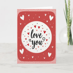 Carte d'amour romantique rouge Je t'aime