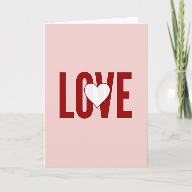 Carte d'amour rose (Devant)