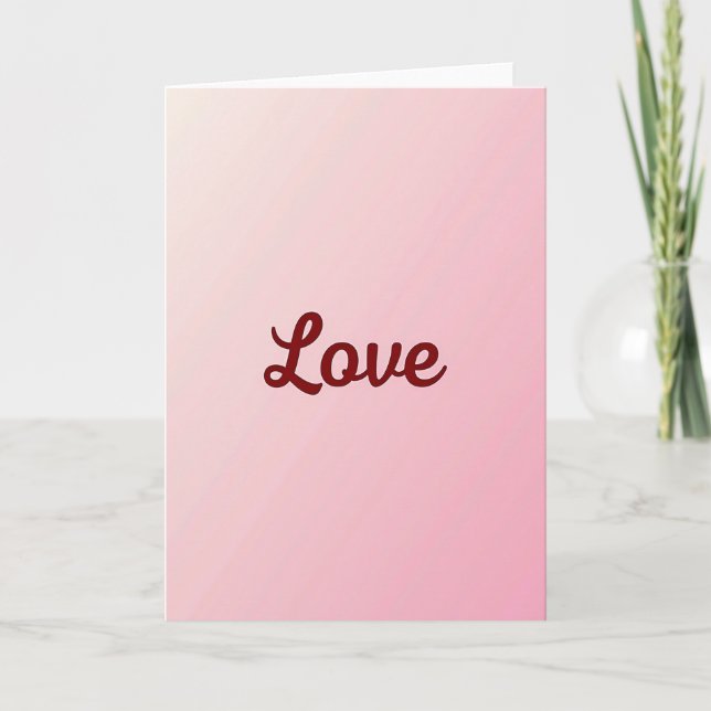 Carte d'amour rose minimaliste (Devant)