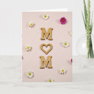 Carte d'amour rose pâle rayée