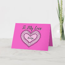 Carte d'amour rose pour la Saint Valentin, Anniver
