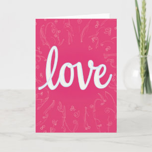 Carte d'amour rose romantique
