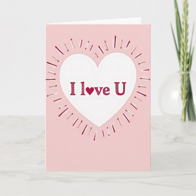 Carte d'amour rose sincère (Devant)