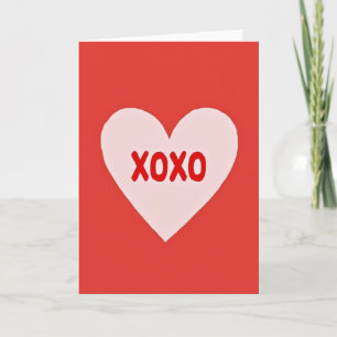 Carte d'amour Rouge Cœur Xoxo