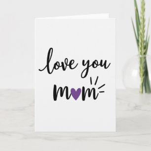 Carte d'amour rouge et bleu pour maman