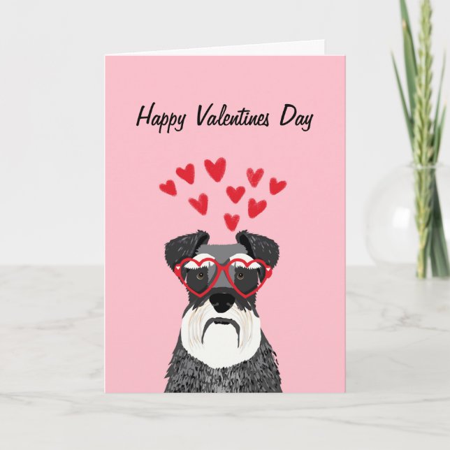 Carte d'amour Schnauzer Valentines Dog (Devant)