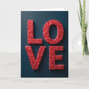 Carte d'amour scintillante romantique