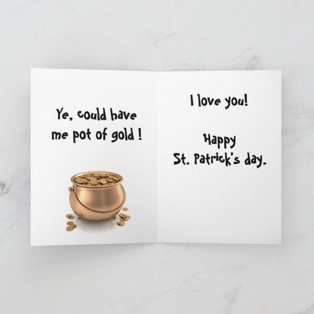 carte d'amour SI J'ÉTAIS UN LEPRECHAUN (Intérieur)