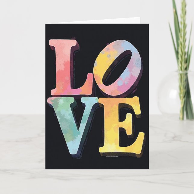 Carte d'amour simple à l'aquarelle (Devant)