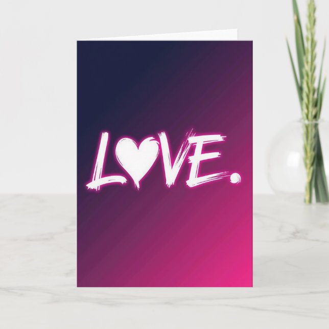 Carte d'amour simple au néon (Devant)