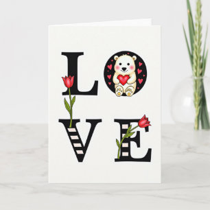 Carte d'amour simple et mignonne d'ours