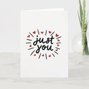 Carte d'amour simple juste toi