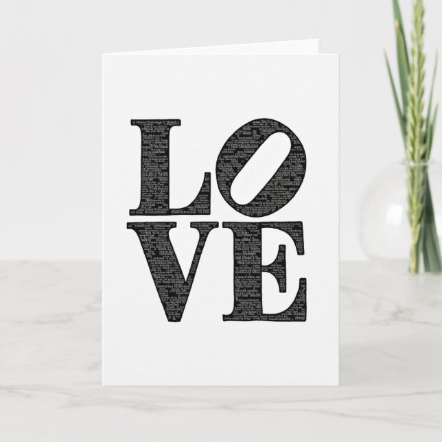 Carte d'amour simple noir et blanc (Devant)