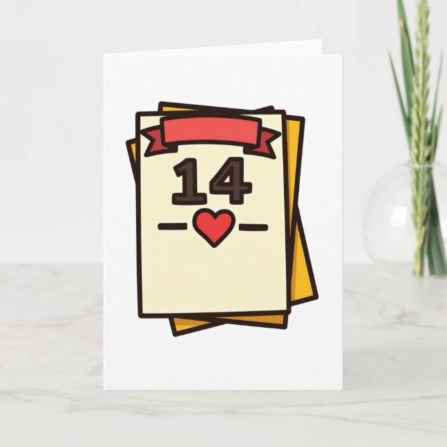 Carte d'amour sincère datée du 14 (Devant)