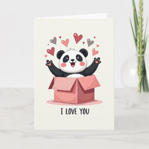 Carte d'amour surprise Panda Mignon