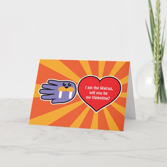 Carte d'amour Valentine Walrus (Devant)