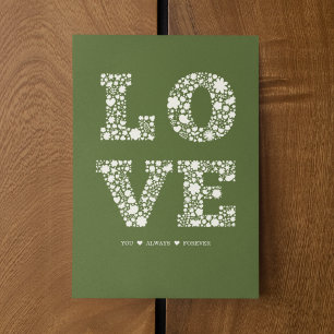 Carte d'amour verte "LOVE You, Always, Forever"
