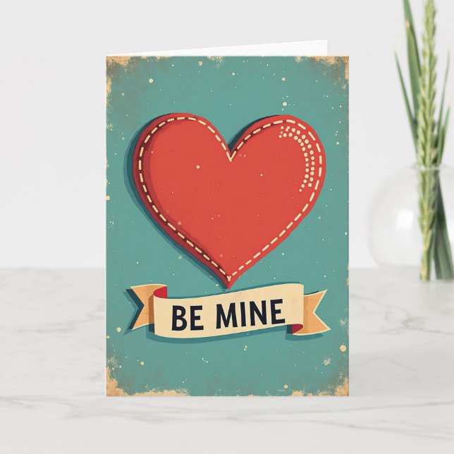 Carte d'amour vintage « Soyez à moi » (Devant)