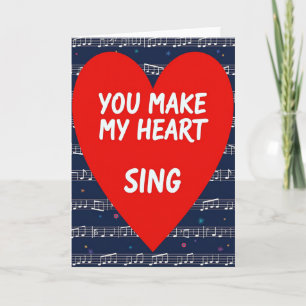Carte d'amour 'Vous faites chanter mon cœur'