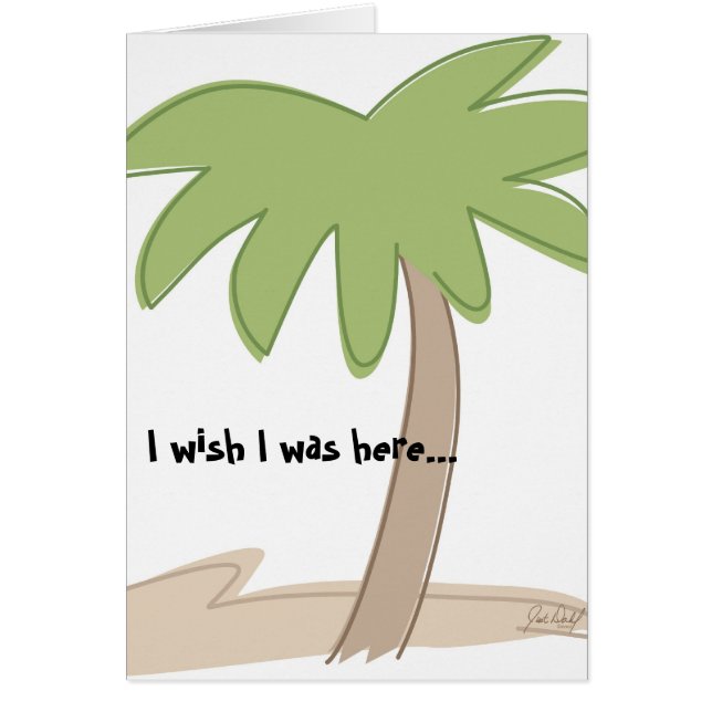 Carte d'amour - vous souhaite où ici palme (Devant)