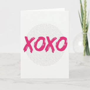Carte d'amour Xoxo moderne