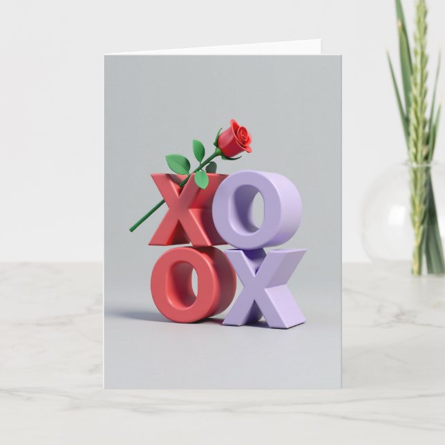 Carte d'amour Xoxo Red Rose (Devant)