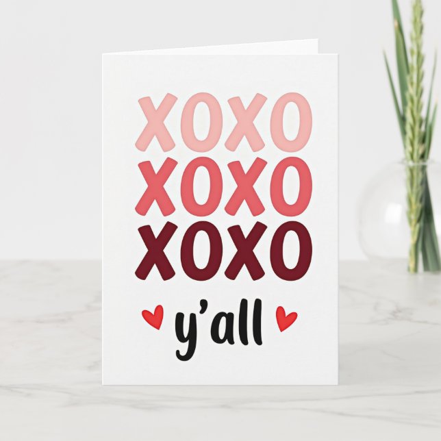 Carte d'amour Xoxo Y'all (Devant)