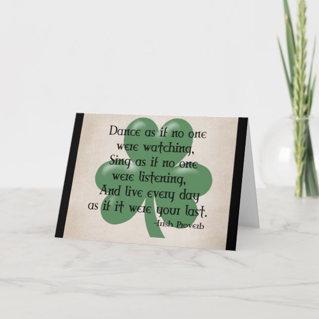 Carte Dance as if :: Irish Proverb (Black Design) (Devant)