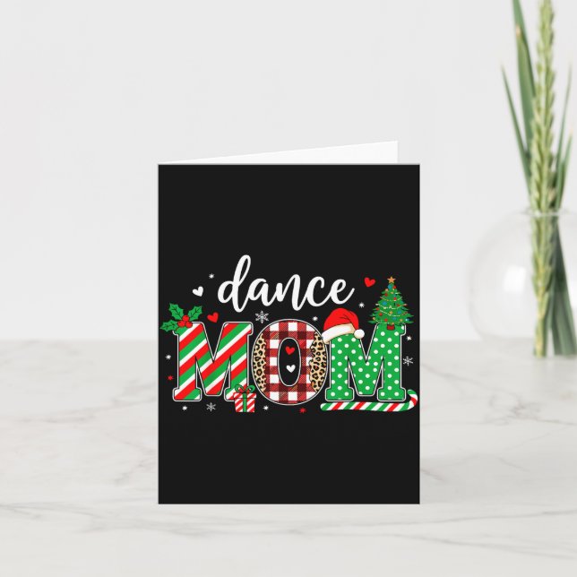 Carte Dance Mom Christmas Buffalo Plaid Leopard Santa Ha (Devant)