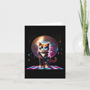 Carte Dancing Chat Disco Ball Kitten Kitty Lover Drôle P