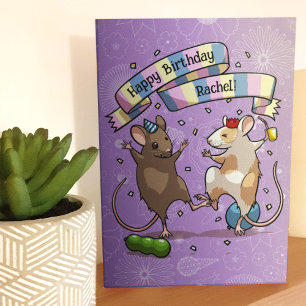 Carte Dancing Mice Ajouter Le Nom Joyeux Anniversaire Fê