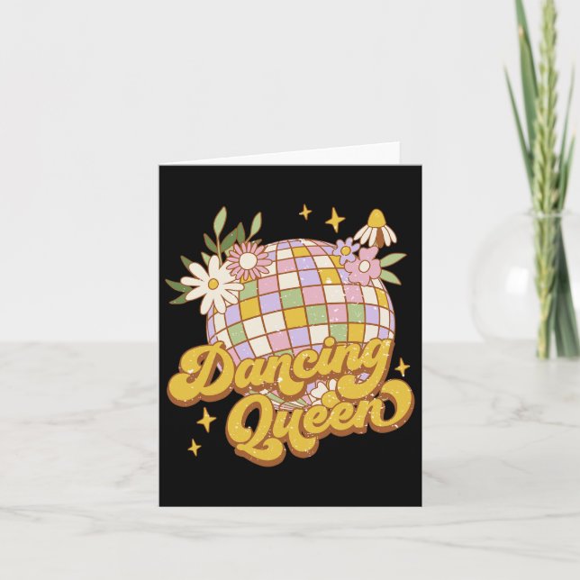 Carte Dancing Queen Boho Disco Flower les années 70 80s  (Devant)
