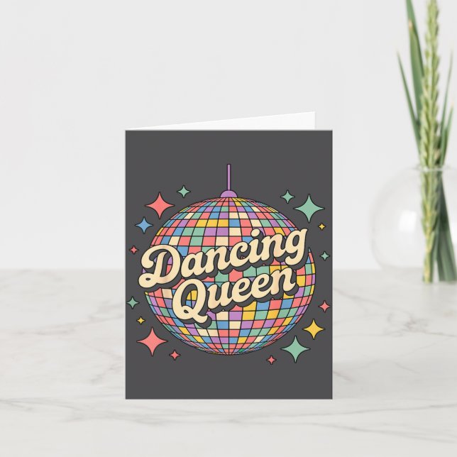 Carte Dancing Queen Disco Ball Quote Party  (Devant)