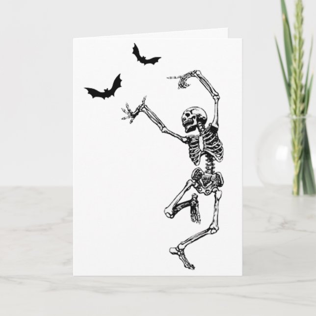 Carte Dancing Skeleton Anniversaire (Devant)