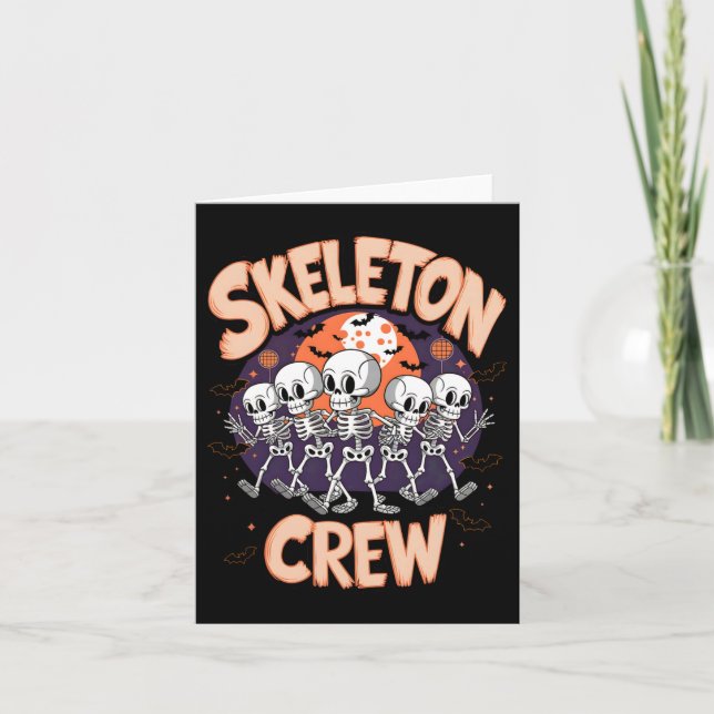 Carte Dancing Skeleton Crew Halloween Party Amusant Éffr (Devant)
