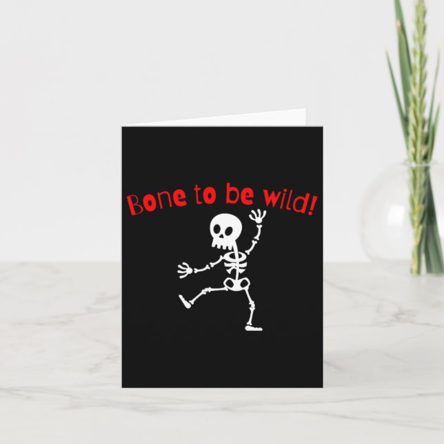 Carte Dancing Skeleton Halloween Funny Bone Wild (Devant)