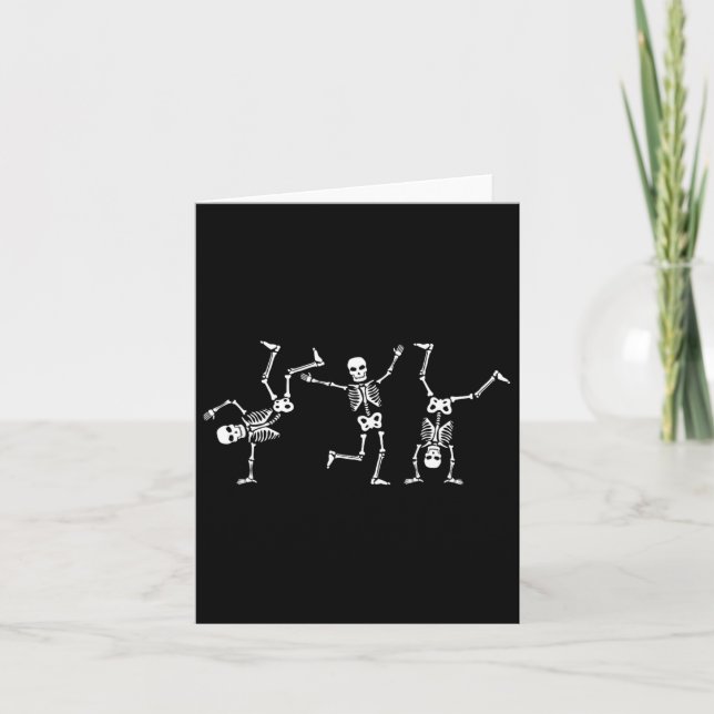 Carte Dancing Skeletons Dance Challenge Halloween effray (Devant)