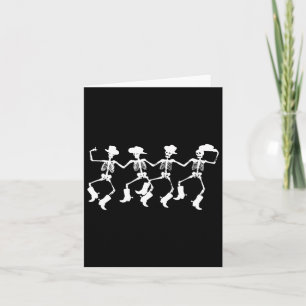 Carte Dancing Skeletos Éffrayant Halloween Cowboys Line