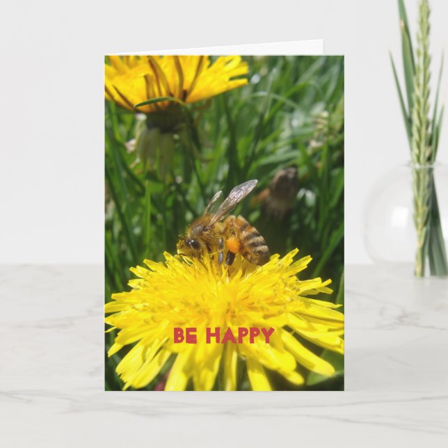 Carte Dandelion Bee Happy (Devant)