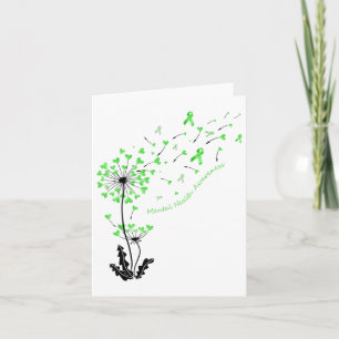 Carte Dandelion Heart Green Ribbon Santé mentale Lauréat