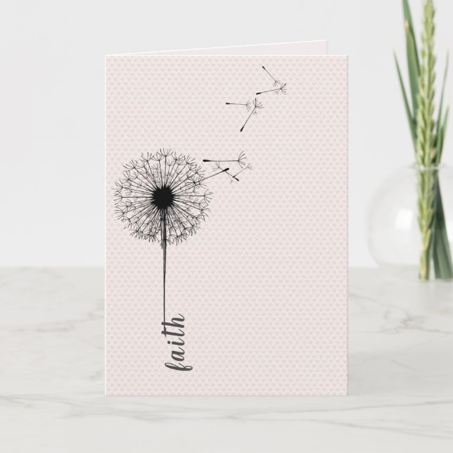 Carte Dandelion noir et inspiration du coeur (Devant)