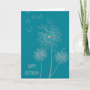 Carte Dandelion sur la couleur moderne anniversaire flor