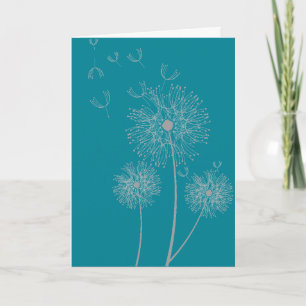 Carte Dandelion sur la couleur moderne anniversaire flor