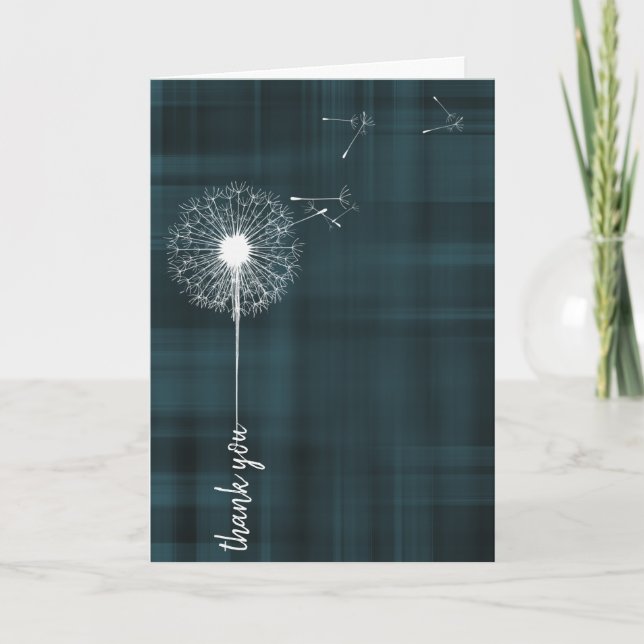 Carte dandelion sur plaid merci (Devant)