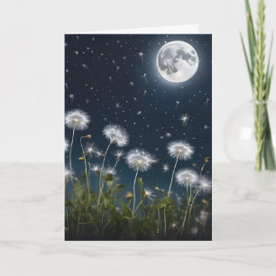 Carte Dandelions En Lumière Lune