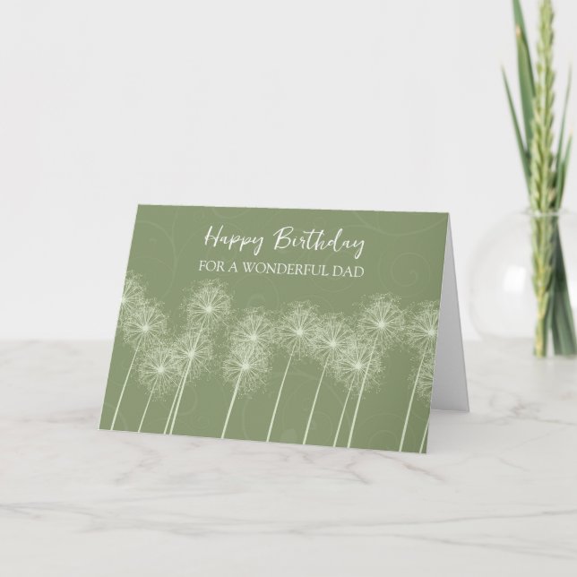 Carte Dandelions verts papa Anniversaire (Devant)