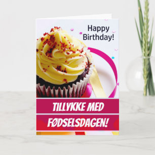 Carte Danemark Joyeux voeu d'anniversaire en Danemark An