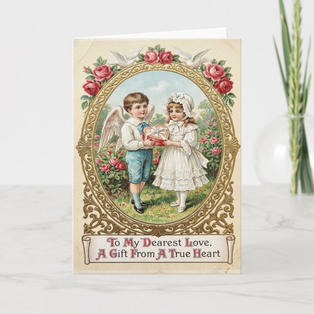 Carte d'ange de la Saint-Valentin victorienne (Devant)